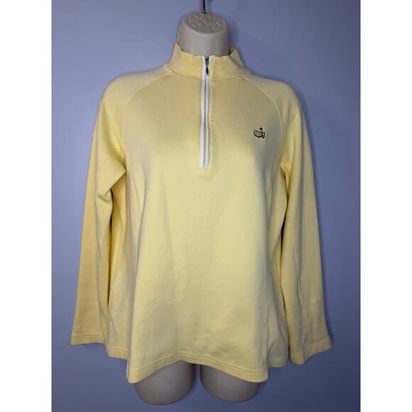 Magnolia Lane Masters 1/4 Zip Pullover Yellow Sweatshirt Women's M - Picture 2 of 9